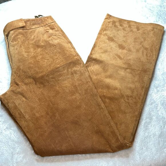 Vtg Chadwick's 4T High Waist 100% Leather Lined Western Bootcut Unisex Pant - Picture 1 of 13